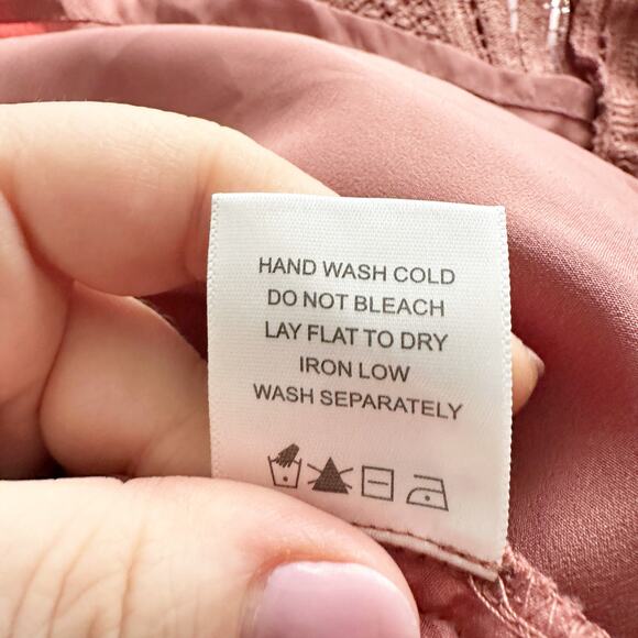 Lovers &‎ Friends Caspian Scalloped Lace Sleeveless Mauve Dress women's medium - Picture 10 of 13